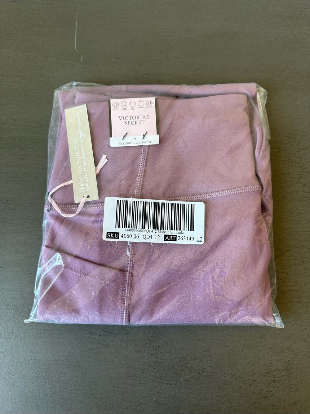 Victoria's Secret Flow On Point Dusty Mauve Leggings 7/8 Size 12